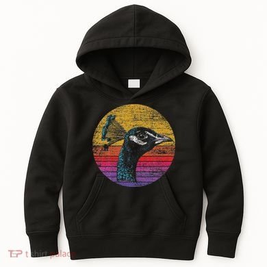 Retro Peacock Kids Hoodie
