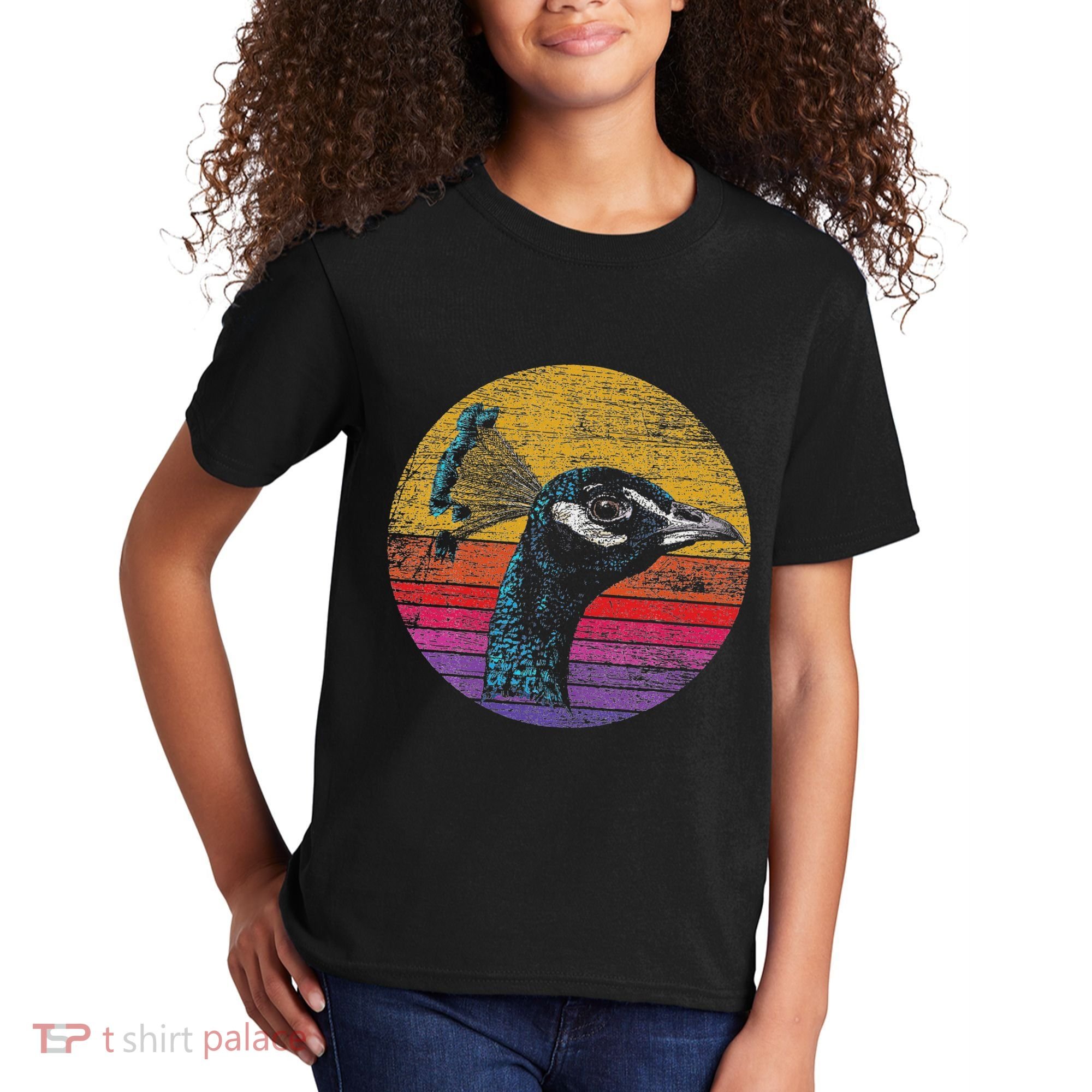 Retro Peacock Kids T-Shirt