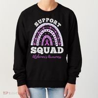 Rainbow Purple Ribbon Support Squad AlzheimerS Women's Sweatshirt thumb 0