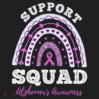 Rainbow Purple Ribbon Support Squad AlzheimerS Women's Sweatshirt thumb 2