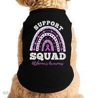 Rainbow Purple Ribbon Support Squad AlzheimerS Doggie Tank thumb 0