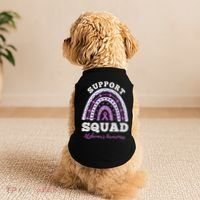 Rainbow Purple Ribbon Support Squad AlzheimerS Doggie Tank thumb 2