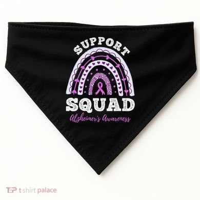 Rainbow Purple Ribbon Support Squad AlzheimerS USA-Made Doggie Bandana