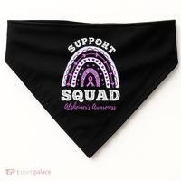 Rainbow Purple Ribbon Support Squad AlzheimerS USA-Made Doggie Bandana thumb 0