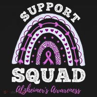 Rainbow Purple Ribbon Support Squad AlzheimerS Women's Hoodie thumb 2