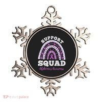 Rainbow Purple Ribbon Support Squad AlzheimerS Ornament thumb 0
