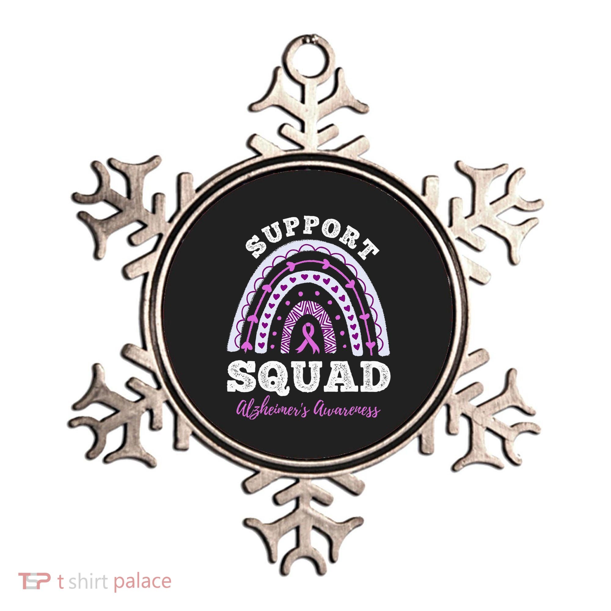 Rainbow Purple Ribbon Support Squad AlzheimerS Ornament