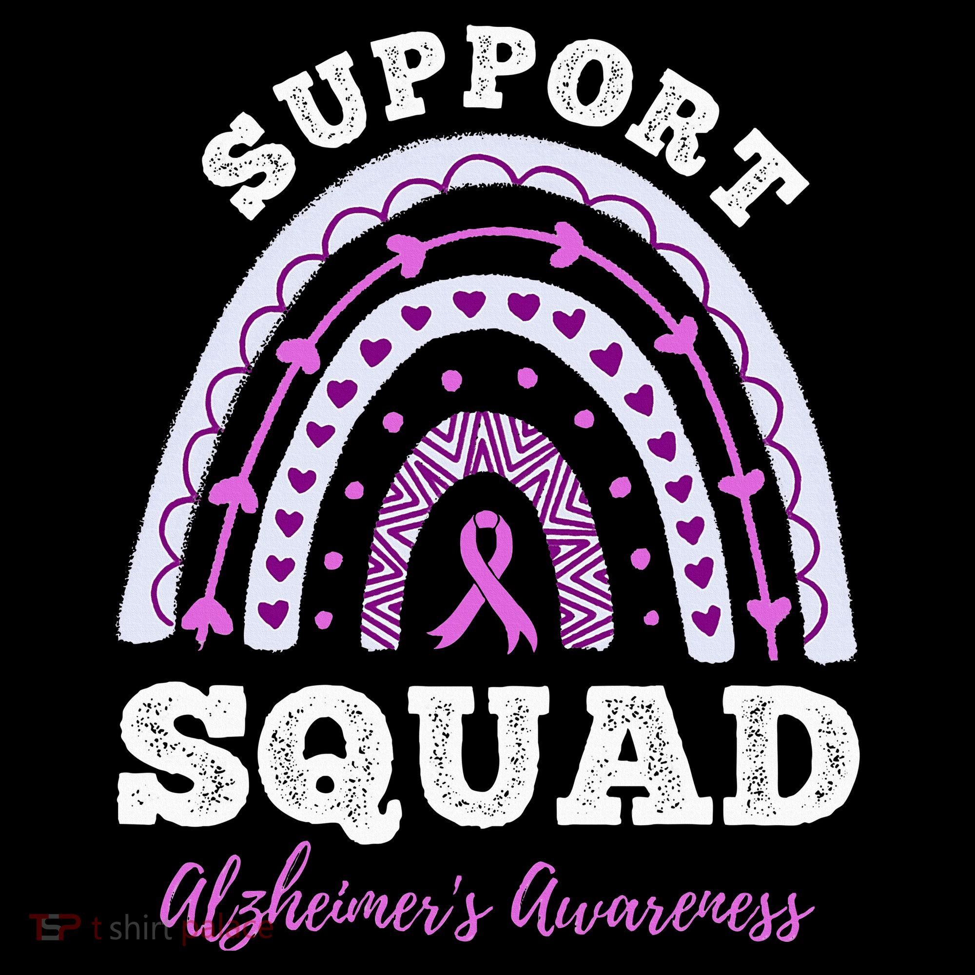 Rainbow Purple Ribbon Support Squad AlzheimerS Ornament