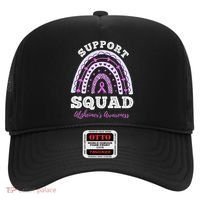 Rainbow Purple Ribbon Support Squad AlzheimerS Hat thumb 0