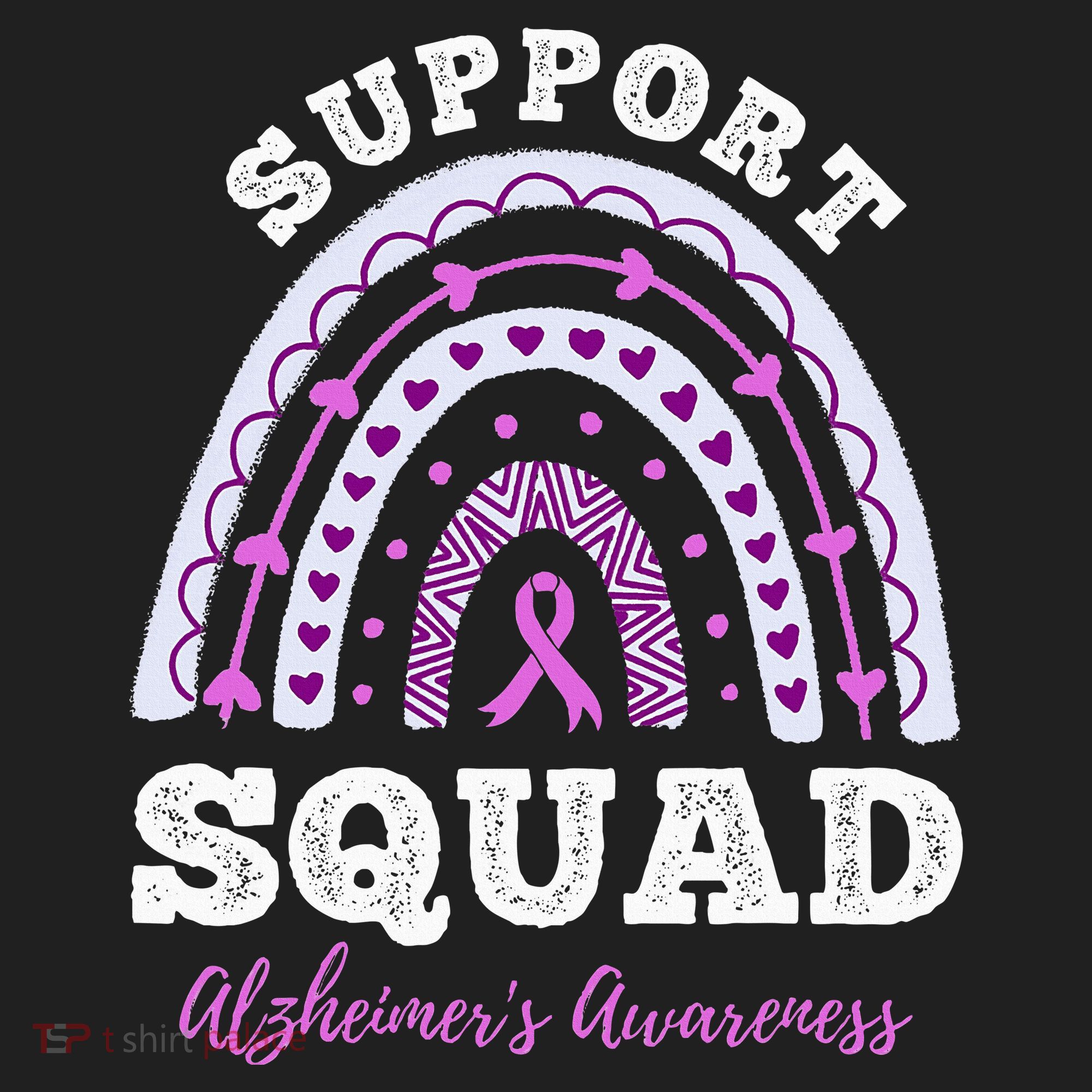 Rainbow Purple Ribbon Support Squad AlzheimerS Hat