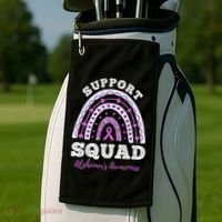 Rainbow Purple Ribbon Support Squad AlzheimerS Golf Towel thumb 2