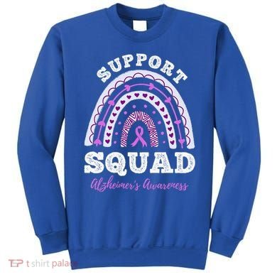 Rainbow Purple Ribbon Support Squad AlzheimerS Sweatshirt