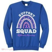 Rainbow Purple Ribbon Support Squad AlzheimerS Sweatshirt thumb 0