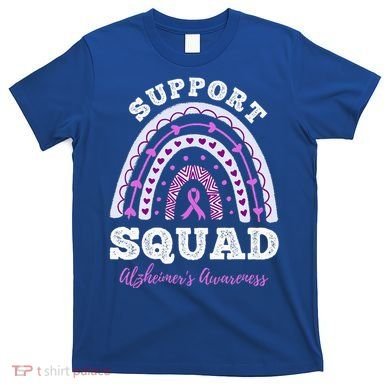 Rainbow Purple Ribbon Support Squad AlzheimerS T-Shirt