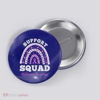 Rainbow Purple Ribbon Support Squad AlzheimerS Button thumb 0