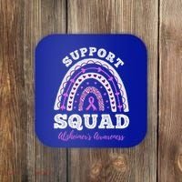 Rainbow Purple Ribbon Support Squad AlzheimerS Coaster thumb 0