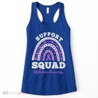 Rainbow Purple Ribbon Support Squad AlzheimerS Women's Tank Top thumb 0