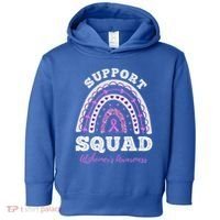 Rainbow Purple Ribbon Support Squad AlzheimerS Toddler Hoodie thumb 0