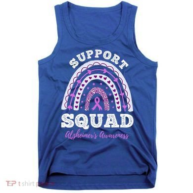 Rainbow Purple Ribbon Support Squad AlzheimerS Tank Top