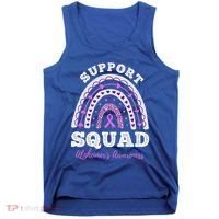 Rainbow Purple Ribbon Support Squad AlzheimerS Tank Top thumb 0
