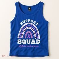 Rainbow Purple Ribbon Support Squad AlzheimerS Tank Top thumb 2