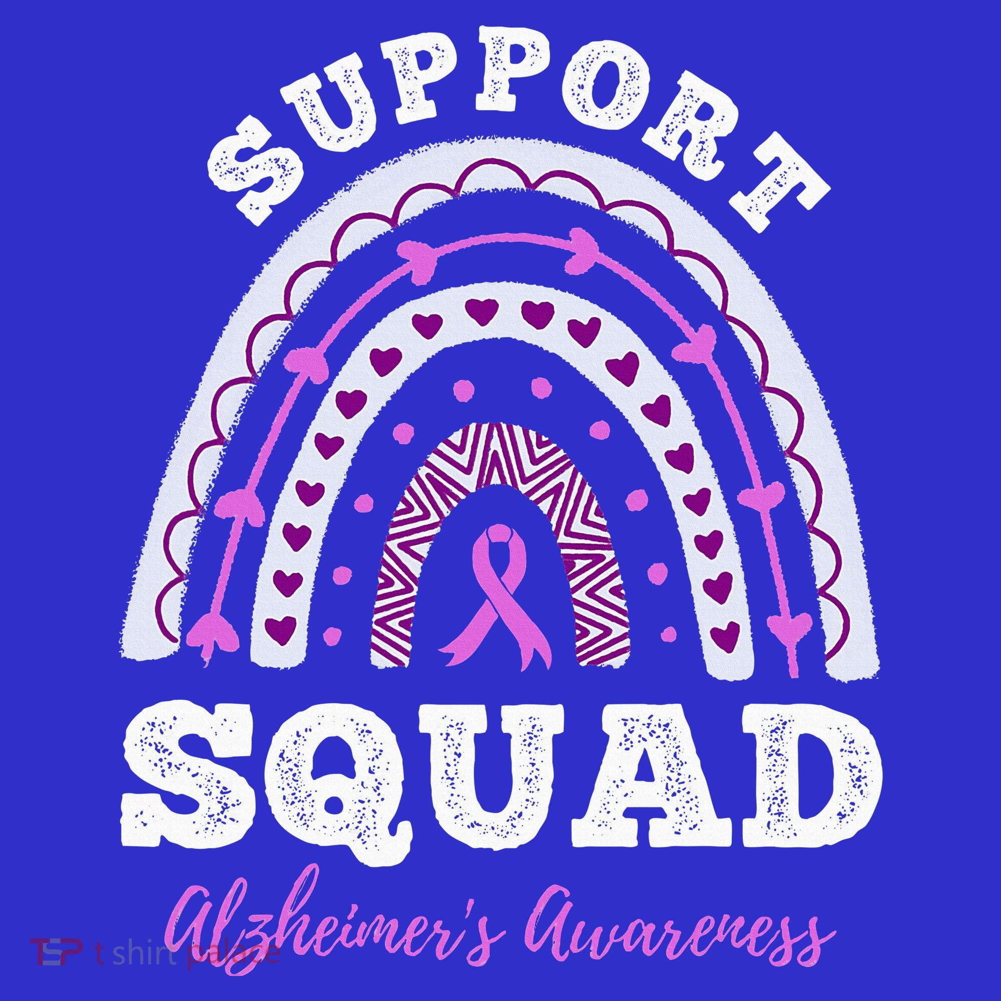 Rainbow Purple Ribbon Support Squad AlzheimerS Tank Top