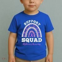 Rainbow Purple Ribbon Support Squad AlzheimerS Toddler T-Shirt thumb 2