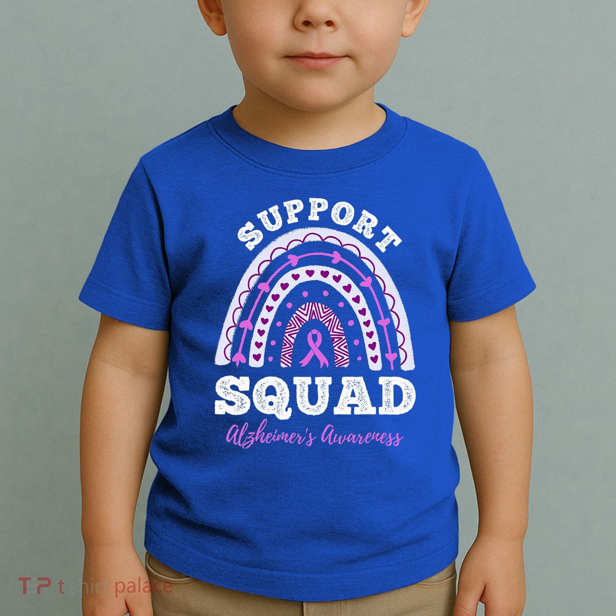 Rainbow Purple Ribbon Support Squad AlzheimerS Toddler T-Shirt