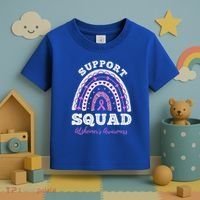 Rainbow Purple Ribbon Support Squad AlzheimerS Toddler T-Shirt thumb 3