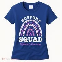 Rainbow Purple Ribbon Support Squad AlzheimerS Women's T-Shirt thumb 0