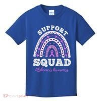 Rainbow Purple Ribbon Support Squad AlzheimerS Kids T-Shirt thumb 0