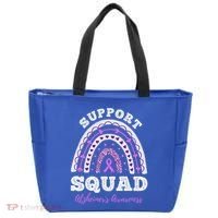 Rainbow Purple Ribbon Support Squad AlzheimerS Tote Bag thumb 0