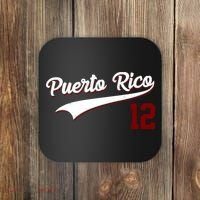Retro Puerto Rico 12 Beisbol Jersey Boricua Baseball Coaster thumb 0