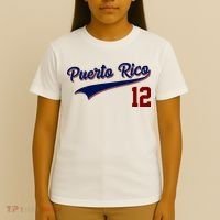 Retro Puerto Rico 12 Beisbol Jersey Boricua Baseball T-Shirt thumb 4