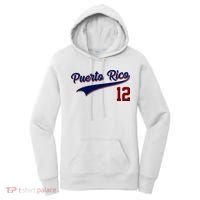 Retro Puerto Rico 12 Beisbol Jersey Boricua Baseball Women's Hoodie thumb 0