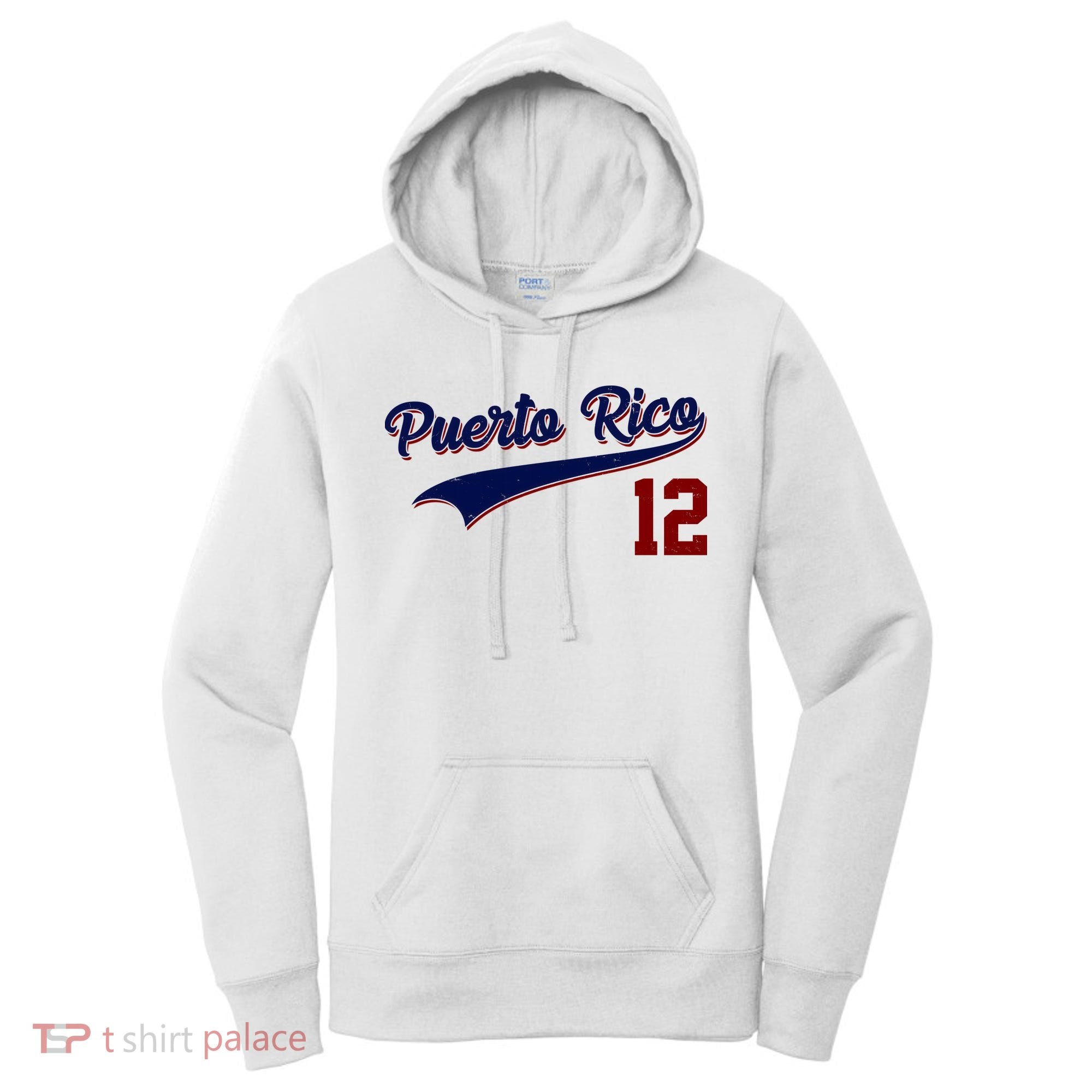 Retro Puerto Rico 12 Beisbol Jersey Boricua Baseball Women's Hoodie
