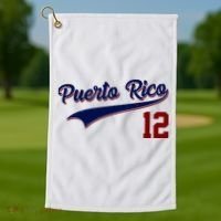 Retro Puerto Rico 12 Beisbol Jersey Boricua Baseball Golf Towel thumb 1