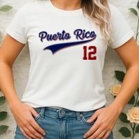 Retro Puerto Rico 12 Beisbol Jersey Boricua Baseball Women's T-Shirt thumb 2