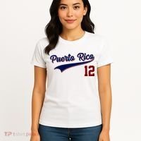 Retro Puerto Rico 12 Beisbol Jersey Boricua Baseball Women's T-Shirt thumb 4
