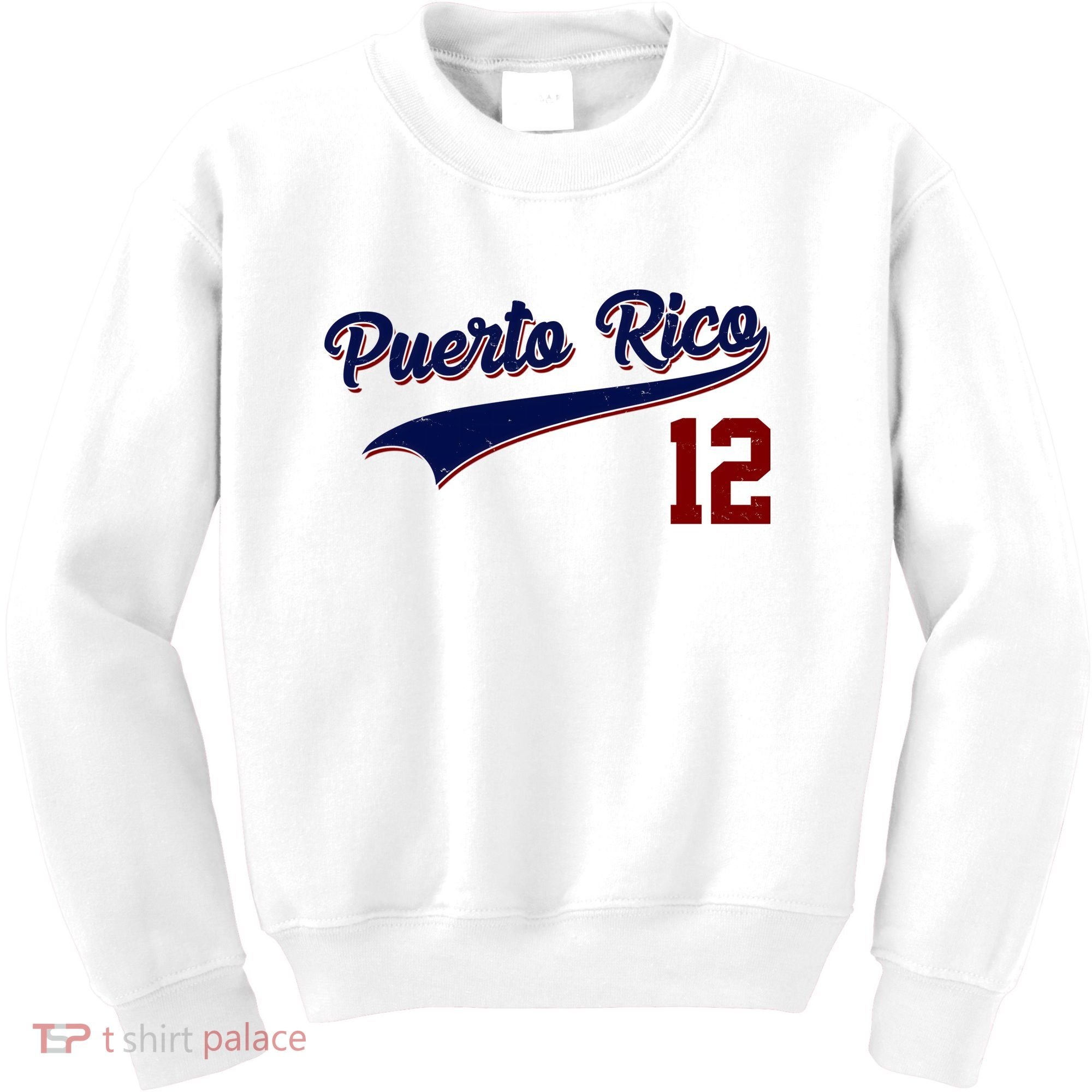 Retro Puerto Rico 12 Beisbol Jersey Boricua Baseball Kids Sweatshirt