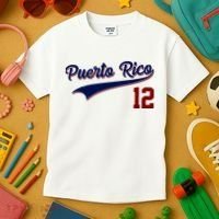 Retro Puerto Rico 12 Beisbol Jersey Boricua Baseball Kids T-Shirt thumb 3