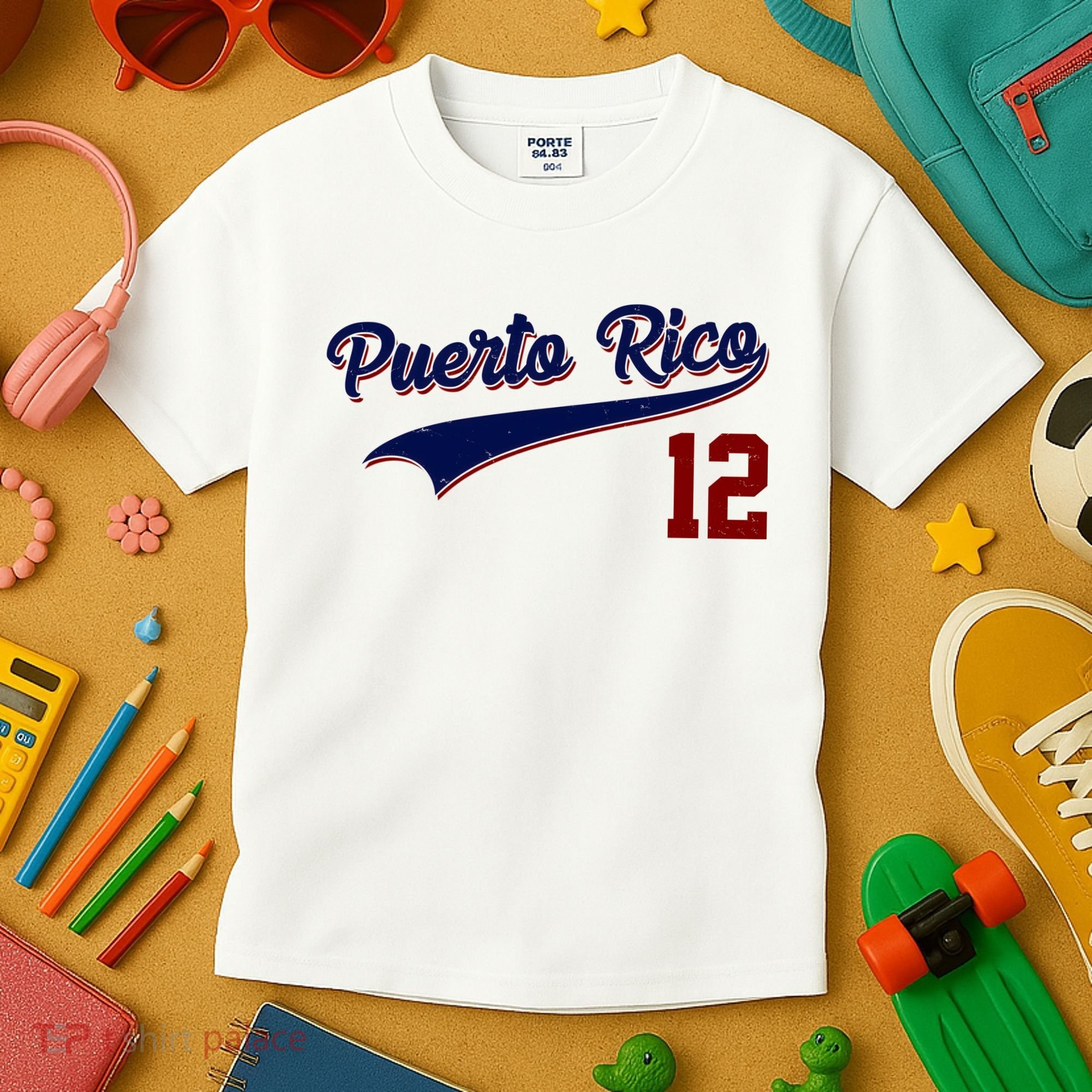 Retro Puerto Rico 12 Beisbol Jersey Boricua Baseball Kids T-Shirt