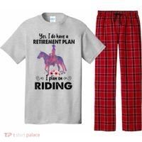 Retirement Plan Riding Horses Horse Lover Funny Horseback Pajama Set thumb 0