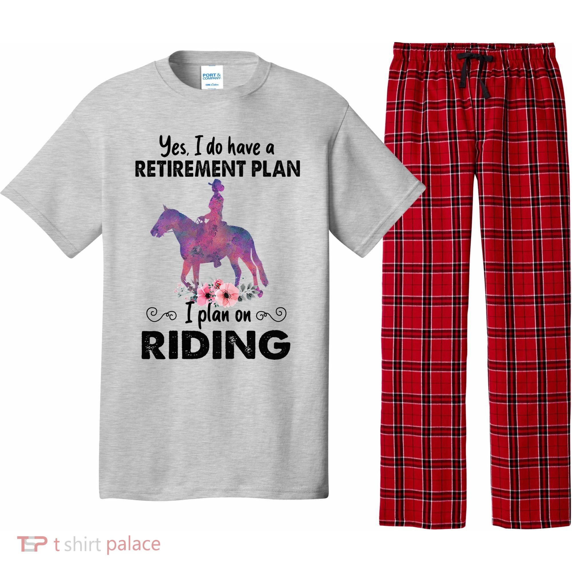 Retirement Plan Riding Horses Horse Lover Funny Horseback Pajama Set