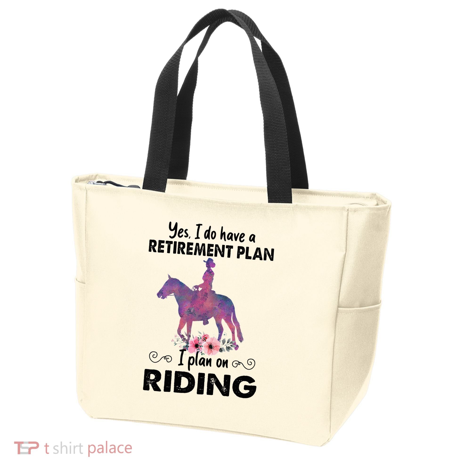 Retirement Plan Riding Horses Horse Lover Funny Horseback Tote Bag