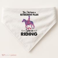 Retirement Plan Riding Horses Horse Lover Funny Horseback USA-Made Doggie Bandana thumb 0