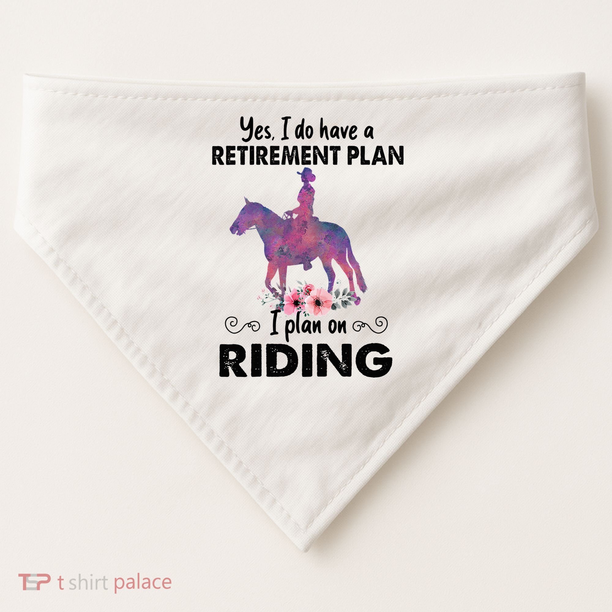 Retirement Plan Riding Horses Horse Lover Funny Horseback USA-Made Doggie Bandana