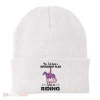 Retirement Plan Riding Horses Horse Lover Funny Horseback Beanie thumb 0