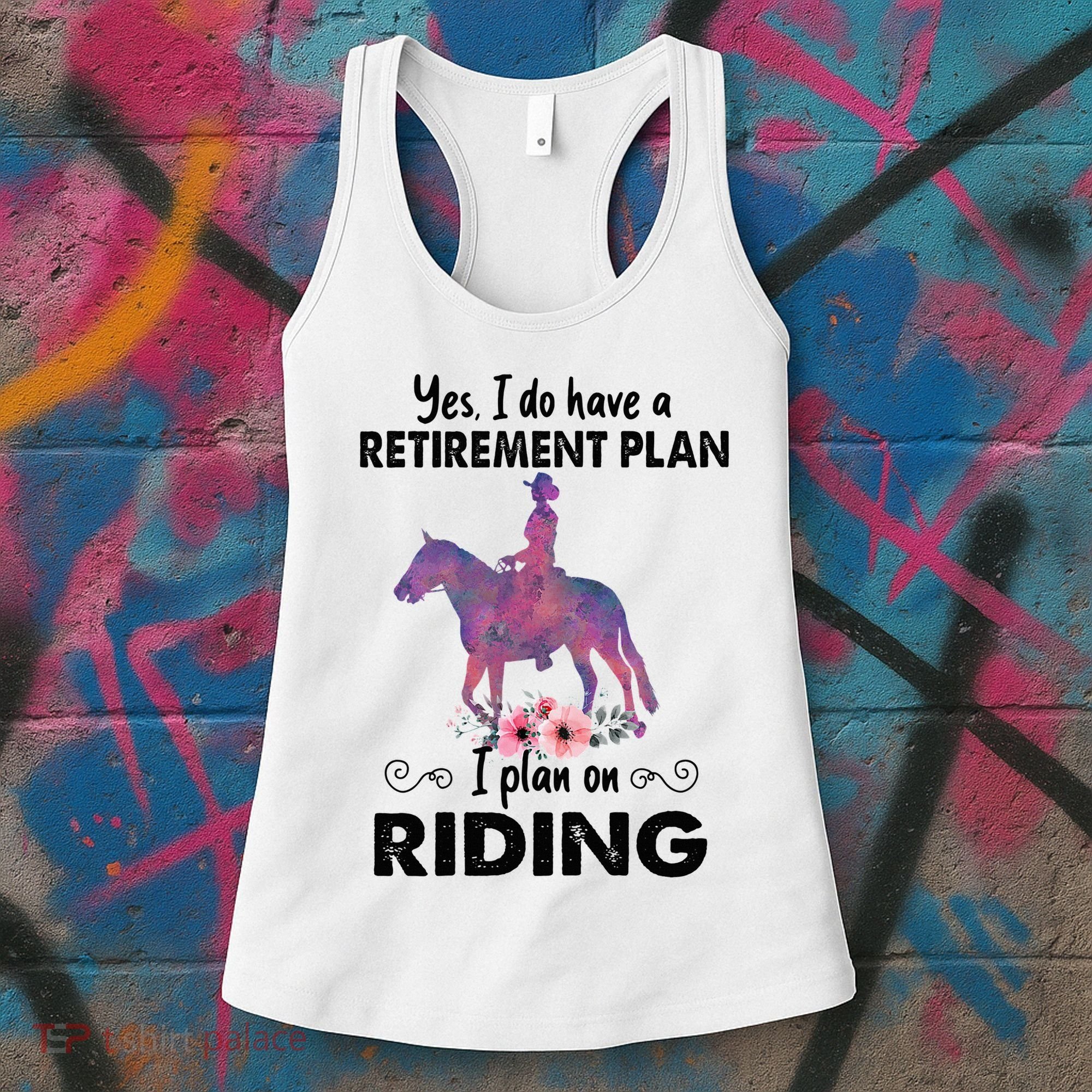 Retirement Plan Riding Horses Horse Lover Funny Horseback Women's Tank Top