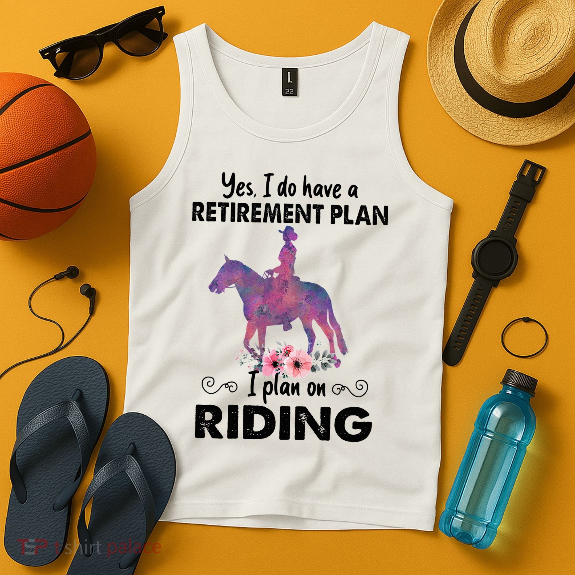 Retirement Plan Riding Horses Horse Lover Funny Horseback Tank Top